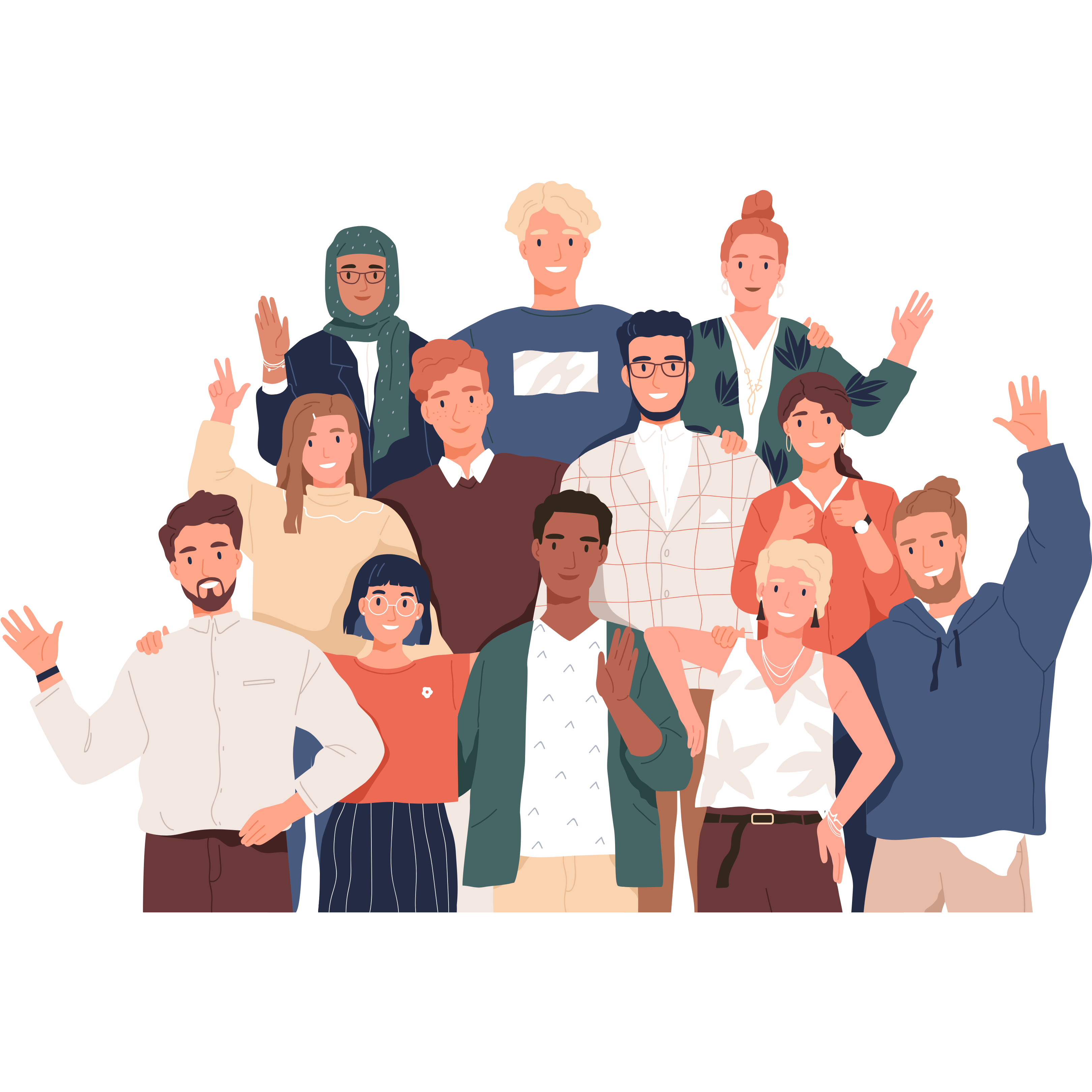Illustration of a diverse team